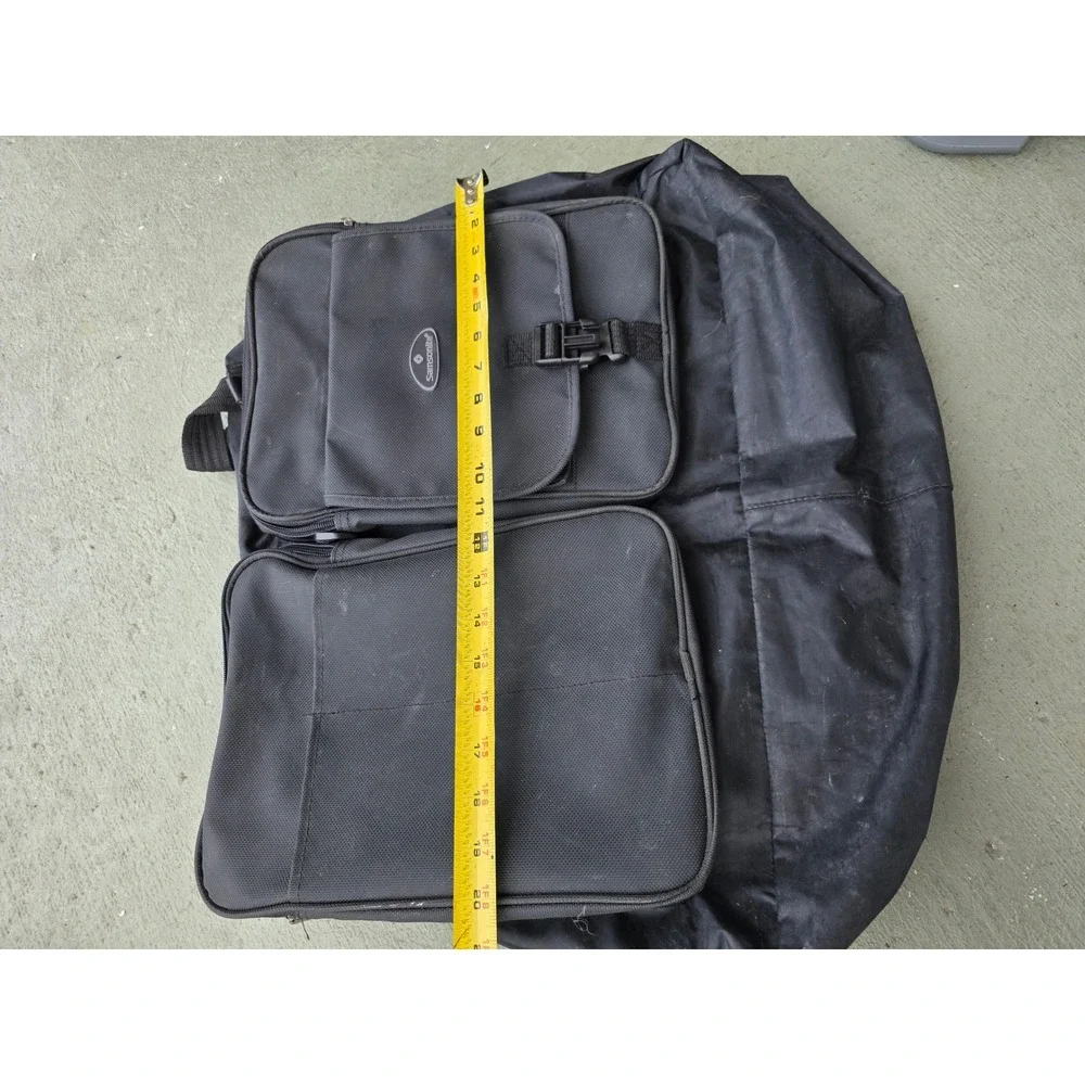 Samsonite Black Nylon Travel Duffel Bag Multi Pocket Organizer Week Carry On Z2